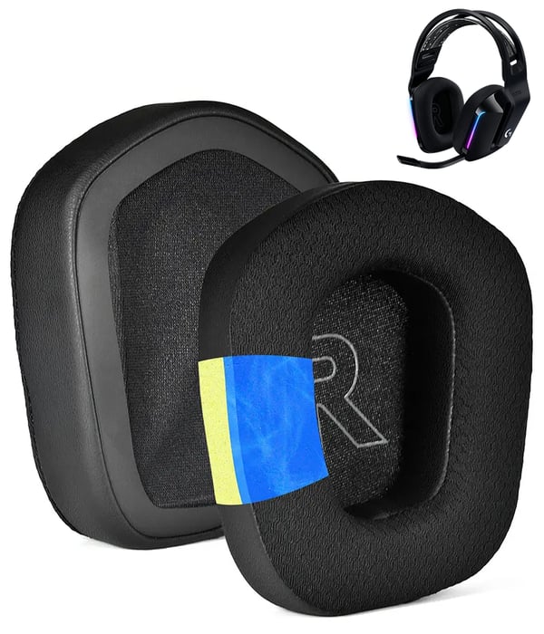 Öronkuddar Svamppads för Logitech G733 G335 G535 Gelfyllning Svart