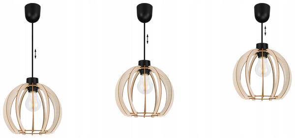 MODERN LED-TAKLAMPA I TRÄ