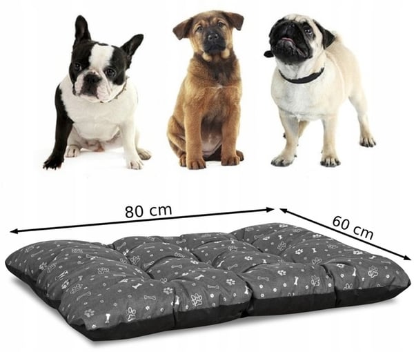 Hundeseng pude PRESTIGE 80x60 cm vandtæt ben sølv
