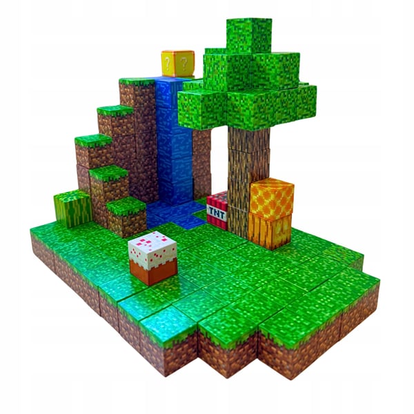 Minecraft pædagogisk magnetisk klodssæt 128 dele og figurer