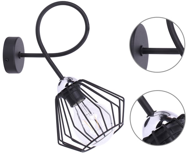 Modern loftvägglampa med tråd
