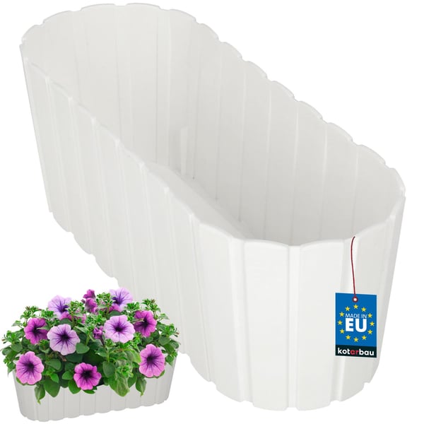 Rustik balkongkruka för blommor och örter, terrass, vit, 40 cm