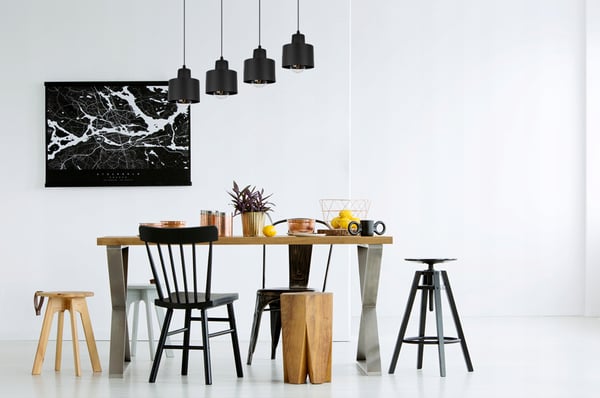 MODERN TAKLAMPA SVART LED-LAMPA