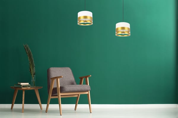 ELEGANT LOFTHÆNGELAMPE MED GYLDET LED-SKÆRM