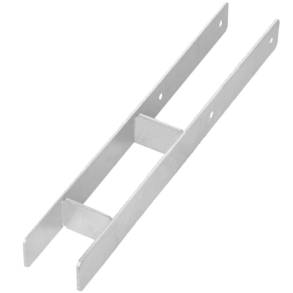 H-formet pilarfod til indstøbning, konsol, galvaniseret stålankerpind, 80 mm