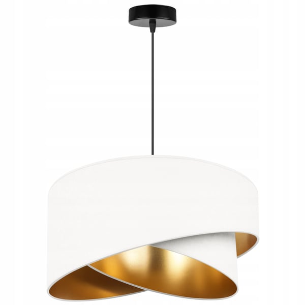HÆNGENDE LAMPE LOFTSKRONE GYLDEN FLØJLSSKÆRM