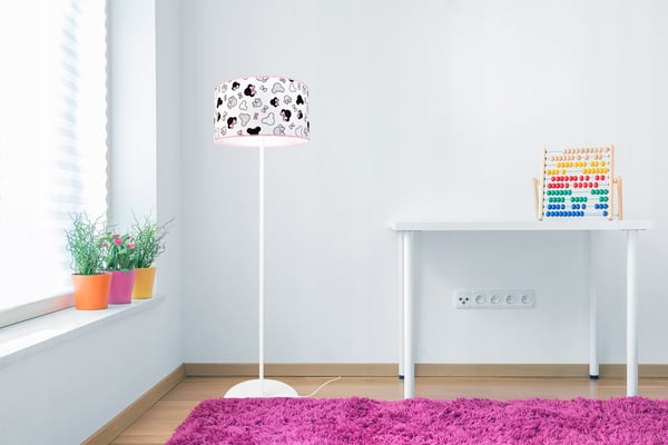 BØRNES GULVLAMPE, LAMPESKÆRM, MØNSTER, LED