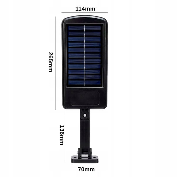 Solcellelampe 160 LED COB havelampe bevægelsessensor 3 tilstande fjernbetjening IP65 halogen