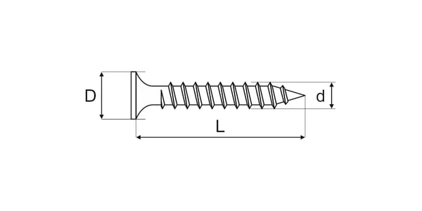 GUL GALVANISERET TRÆSKRUE 3,0*35MM - 5,0 KG - MF-510-3035
