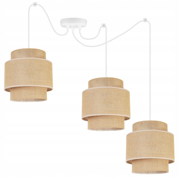 Hængende lampe, loftslysekrone, lampeskærm, boho juta