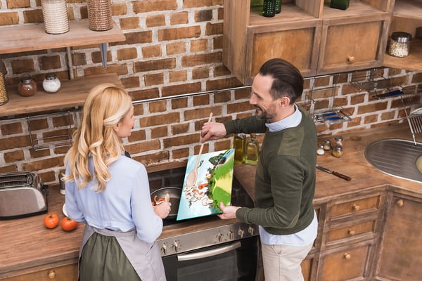 Glas skærebræt 52x30 liggende