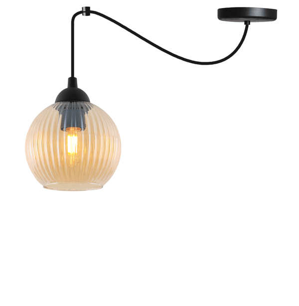 RIFFLE SPIDER HÆNGELAMPE SORT 1 FLAD HONNINGKUGLE LAMPE E27