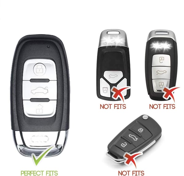 Nyckellöst lädernyckelfodral för Audi A4 A5 Q5 Q7 TT TTS S4 S5 RS4 RS5