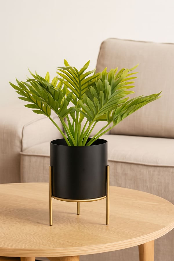 Modernt svart och guld blomsterställ 20 LOFT