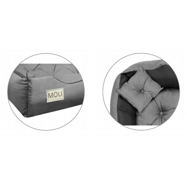 Hundeseng kennel 55x45 cm personaliseret grå