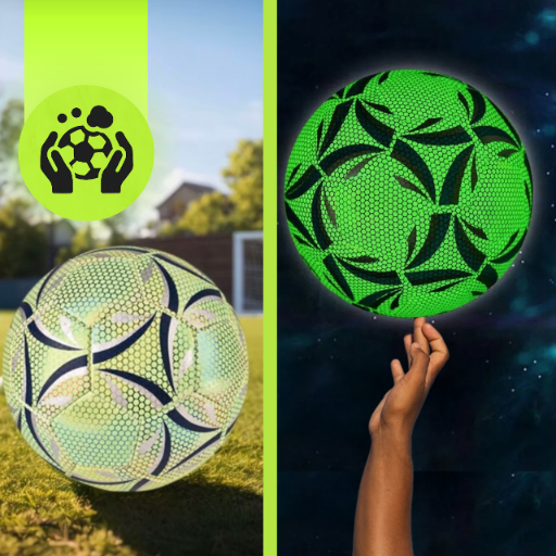 Reflekterande fotboll för fötter, fluorescerande, självlysande, enfärgad