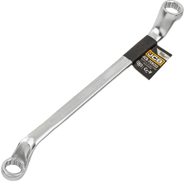 JCB RINGNØGLE 2-SIDET 75 GRADER ANKEL 12x13mm Cr-V 12-PUNKT