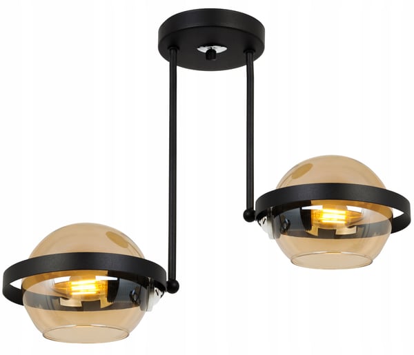 MODERNE HØJLAMPE MED HONNINGGLAS RING