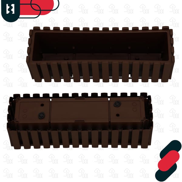 Balkongkrukslåda för räcke rustik brun 60 cm 6-pack