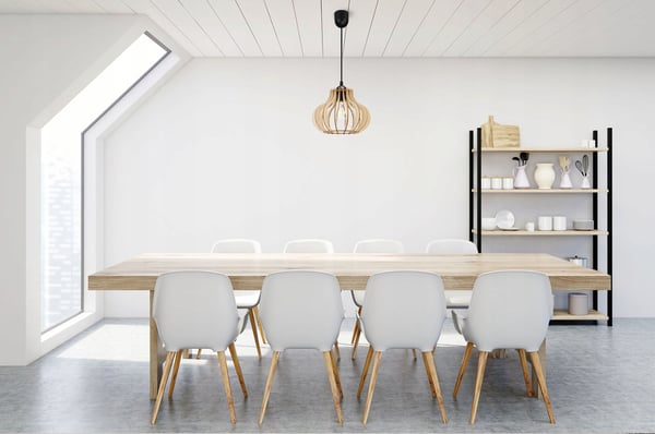 Hængende lampe, loftslysekrone, træ, LED lampeskærm
