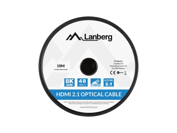 Lanberg M/M v2.1 HDMI-kabel 10m 8K svart optisk AOC