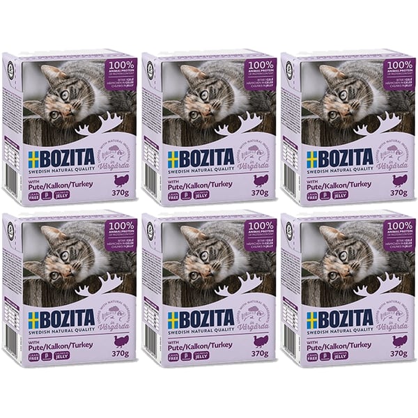 BOZITA Köttbitar med kalkon i gelé 6x370g