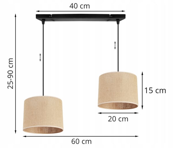 HÆNGELAMPE, LOFTKRONE, LAMPESKÆRM 20 CM