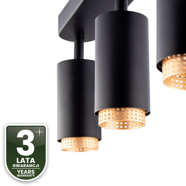 Kattolamppu Heijastin LED 3x GU10 putki Spot ELIGIS musta LUMILED