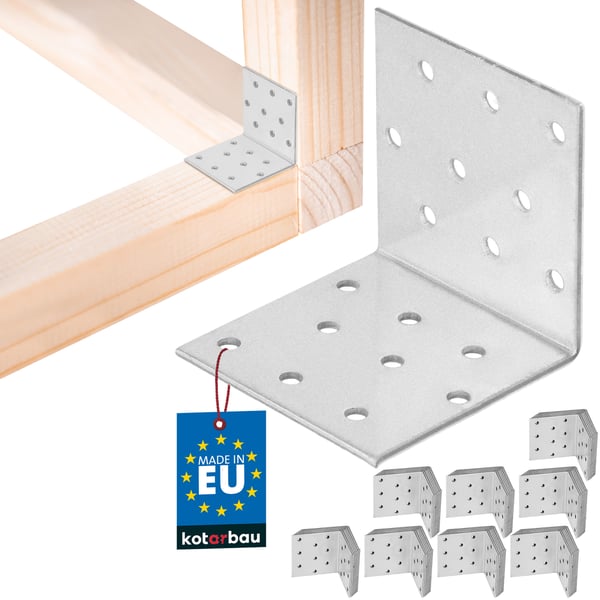 Tømrervinkel, konstruktionsforbinder, stål, galvaniseret, 60x60x60 MM, 100 STK.
