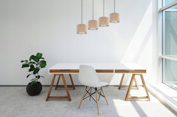 HÆNGELAMPE, LOFTKRONE, KROM, FLØJLSSKÆRM
