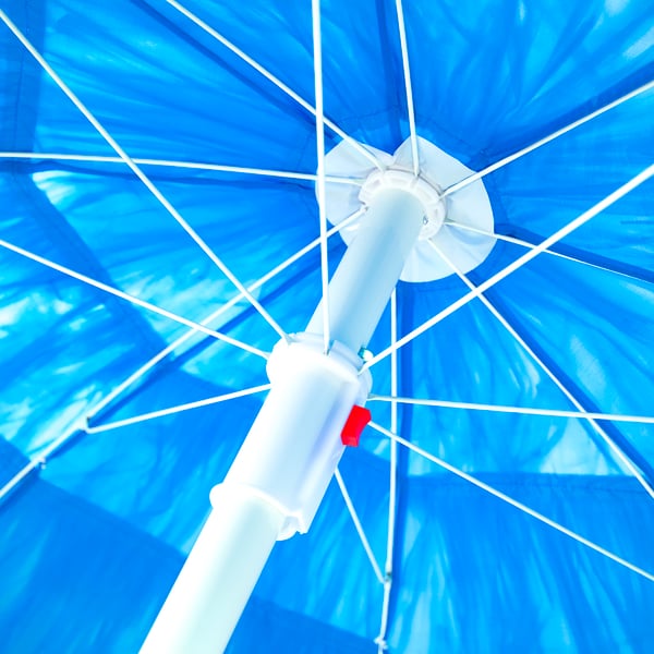 Hawaiiansk haveparasol til balkon/terrasse med snore, blå