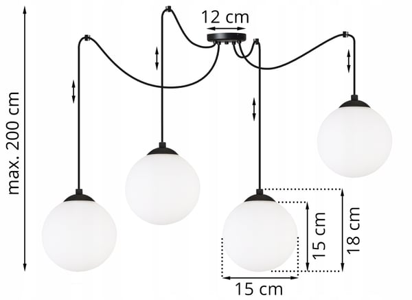 KATTOVALAISIMEN HÄMÄHÄKKIPALLO MUSTA LED 15CM