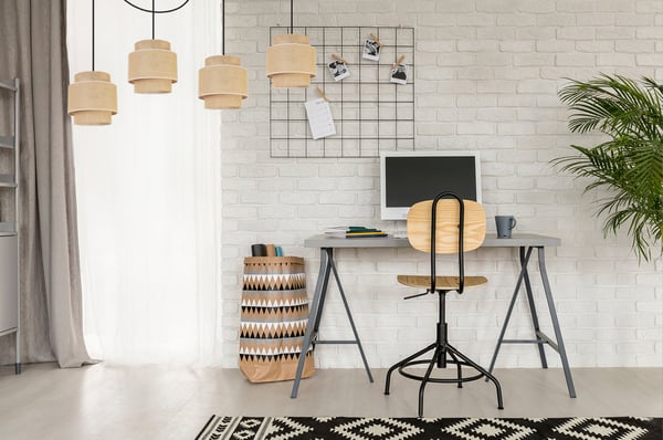 Hængende lampe, loftslysekrone, lampeskærm, boho juta