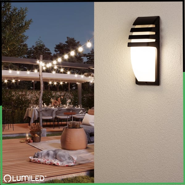 Trädgårdslampa väggarmatur E27 LED 35cm LECOS LUMILED