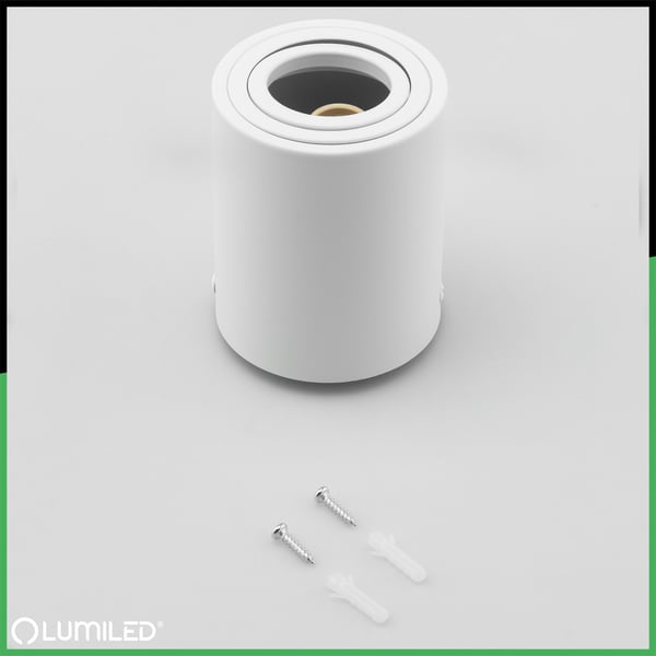 Påbygningsmonteret HALOGEN Spot Tube Flytbar Armatur LUNDO GU10 LUMILED Rund Hvid 80mm