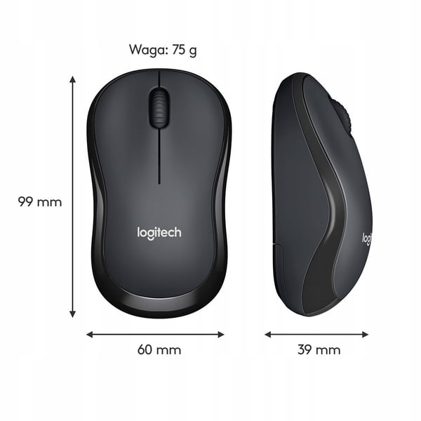 Logitech M220 Silent trådløs optisk mus, sort