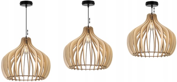 MODERN LED-TAKLAMPA I TRÄ