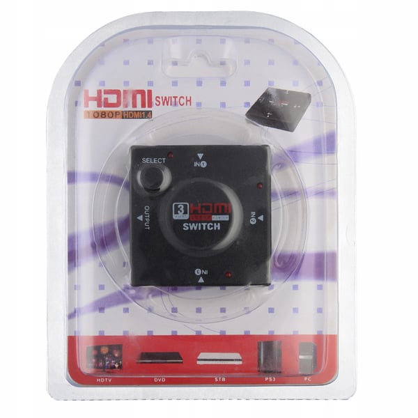 SWITCH 3x HDMI-SWITCH-SPLITTER FULL HD
