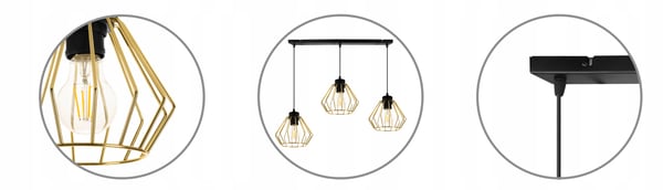 Lofthængende lampe med guld lysekrone i loftet Druciak