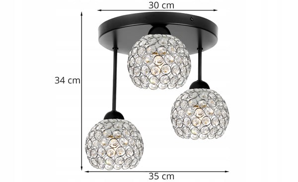 Kromhængende lampe med LED-krystal til loftet