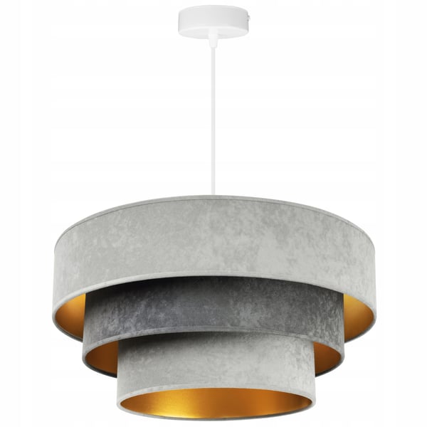 HÆNGENDE LAMPE LOFTSKRONE GYLDEN FLØJLSSKÆRM