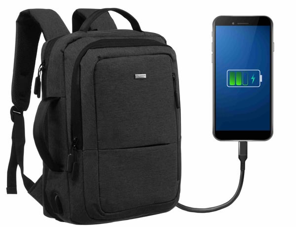 Reseryggsäck med plats för dator och USB-port - Peterson