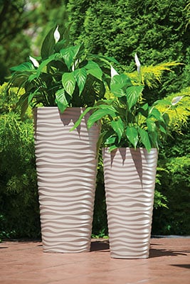 Sahara Dunes Slim 30 rund blomkruka vit