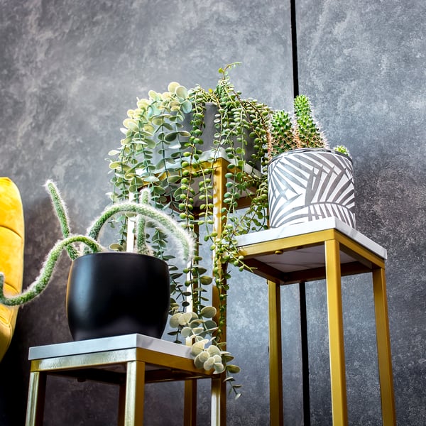 Metalblomsterstativ til potteplanter, loftstil i flere niveauer, 3 hylder