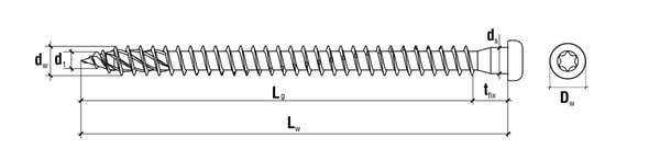 Skruer til tømrerforbindelser wklc-50060-B