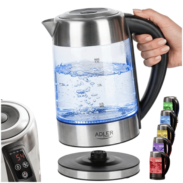 AD 1247 lasinkeitin 1,7 L lämpötilan säätöominaisuudella