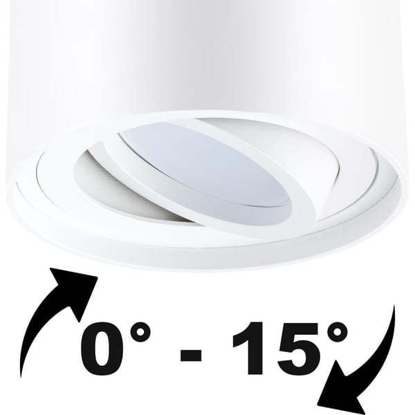 Väggmontering halogenspot spotljus rörlig GU10 rund vit 115mm AMAT-L LUMILED