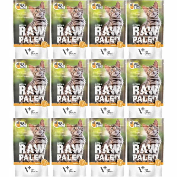 VetExpert Raw Paleo Kitten kalkon 12x100g