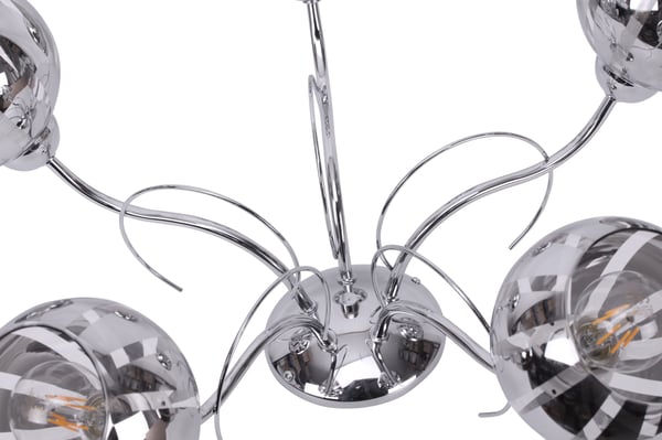 ELEGANT LOFTLAMPE I KROM MED GLASSKÆRME