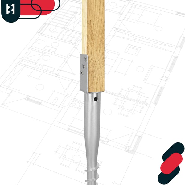 KOTARBAU® Stolpefod L-formet jordanker stål til hegn og pavilloner 60 x 735 mm sæt med 2